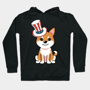 Funny orange dog is wearing uncle sam hat Hoodie